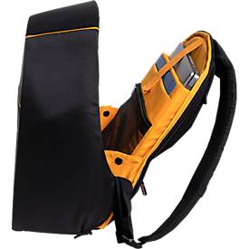 Exacompta Exactive® Notebook-Rucksack, für Laptops bis 15″, Nylon, mit Trolley-Schlaufe & Organizerfächern, B 290 x H 450 x T 160 mm, schwarz