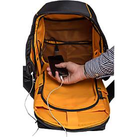 Exacompta Exactive® Notebook-Rucksack, für Laptops bis 15″, Nylon, mit Trolley-Schlaufe & Organizerfächern, B 290 x H 450 x T 160 mm, schwarz