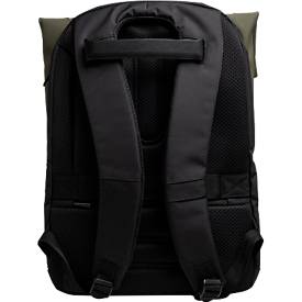 Exacompta Exactive® Young Laptoprucksack, 15,6″, 2 Fächer, wasserabweisendes PU, gepolstert, mit Trolley-Schlaufe & Flaschentasche, RPET, khaki