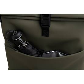 Exacompta Exactive® Young Laptoprucksack, 15,6″, 2 Fächer, wasserabweisendes PU, gepolstert, mit Trolley-Schlaufe & Flaschentasche, RPET, khaki
