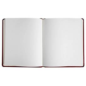 Exacompta Gästebuch Alpillez Rot, Echtleder 26x22 cm, 70 Blatt blanko, Vergé 110 g/m², Goldschnitt, Geschenkbox