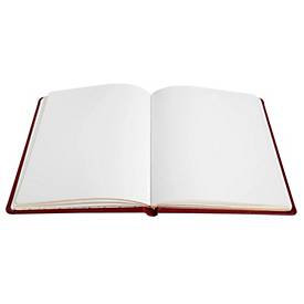 Exacompta Gästebuch Alpillez Rot, Echtleder 26x22 cm, 70 Blatt blanko, Vergé 110 g/m², Goldschnitt, Geschenkbox