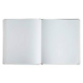 Exacompta Gästebuch Alpillez Weiß, Echtleder 26x22 cm, 70 Blatt blanko, Vergé 110 g/m², Goldschnitt, Geschenkbox