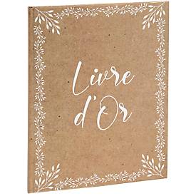 Exacompta Gästebuch Kraft natur 22x27 cm, 100 Seiten Clairefontaine, Goldschnitt, Hochformat, Kristallbox