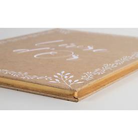 Exacompta Gästebuch Kraft natur 22x27 cm, 100 Seiten Clairefontaine, Goldschnitt, Hochformat, Kristallbox