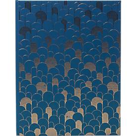 Exacompta Gästebuch Néo Déco Bleu de France 220x270 mm, 100 Seiten Clairefontaine, Goldschnitt, transparente Box Fragen Erklären