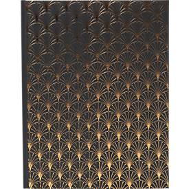 Exacompta Gästebuch Néo Déco Schwarz 220x270 mm, 100 Seiten Clairefontaine, Goldschnitt, transparente Box