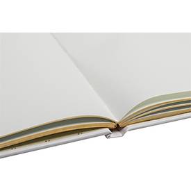 Exacompta Gästebuch Ringflower Weiß 220x270 mm, 100 Seiten Clairefontaine, Goldschnitt, transparente Box, Hochzeit