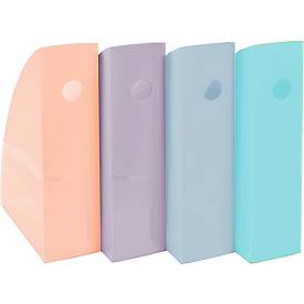 Exacompta Mag-Cube Stehsammler 4er-Set A4+ Aquarel sortiert, hohe Ablagekapazität, Griffloch, 25 Jahre Garantie