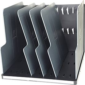 Exacompta Modulotop Sorter A4+ EcoBlack Schwarz/Grau, 5 Trennplatten, Etikettenhalter, Recycling, Blauer Engel