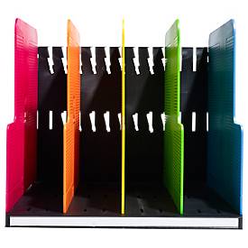 Exacompta Modulotop Sorter A4+ Iderama Regenbogen, 5 Trennplatten, Etikettenhalter, Blauer Engel, 25 Jahre Garantie