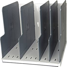 Exacompta Modulotop Sorter A4+ Office Lichtgrau, 5 Trennplatten flexibel, Etikettenhalter, Blauer Engel, 25 Jahre Garantie