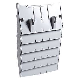 Exacompta Prospekthalter Wanddisplay horizontal, 6 A4 Fächer à 26 mm, erweiterbar per Clip, montiert, 25 Jahre Garantie Fragen Erklären