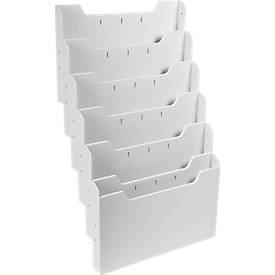 Exacompta Prospekthalter Wanddisplay horizontal, 6 A4 Fächer à 26 mm, erweiterbar per Clip, montiert, 25 Jahre Garantie Fragen Erklären