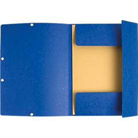 Exacompta Sammelmappe, DIN A4, mit Gummizug, 3 Klappen, beschriftbar, Colorspan-Karton, 355 g/m², blau