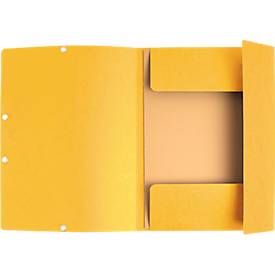 Exacompta Sammelmappe, DIN A4, mit Gummizug, 3 Klappen, beschriftbar, Colorspan-Karton, 355 g/m², gelb