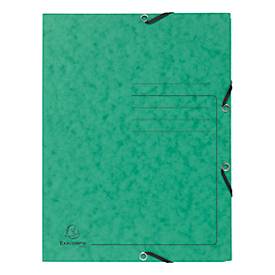 Exacompta Sammelmappe, DIN A4, mit Gummizug, 3 Klappen, beschriftbar, Colorspan-Karton, 355 g/m², grün