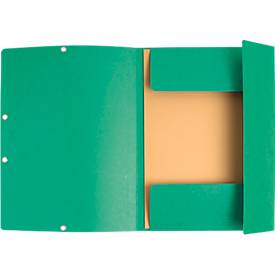 Exacompta Sammelmappe, DIN A4, mit Gummizug, 3 Klappen, beschriftbar, Colorspan-Karton, 355 g/m², grün