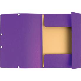 Exacompta Sammelmappe, DIN A4, mit Gummizug, 3 Klappen, beschriftbar, Colorspan-Karton, 355 g/m², violett