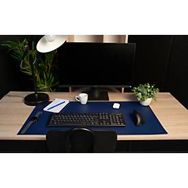 Exacompta Schreibunterlage 430 x 900 mm, zweifarbig, PU-Kunstleder, rollbar, rutschfest & abwischbar, Made in France, für Büro & Homeoffice, himmelblau/marineblau