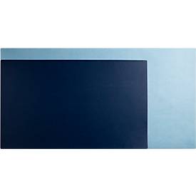 Exacompta schrijfonderlegger tweekleurig - kunstleer - B 600 x D 350 mm - marine blauw/hemel blauw