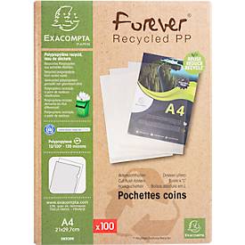 Exacompta Sichthüllen Forever, für DIN A4, Recycling-Polypropylen, 120µ, genarbt, transparent, 100 Stück