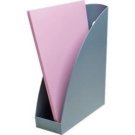 Exacompta Stehsammler Mag-Cube, A4+, aus recyceltem Kunststoff, skandinavisches Design, stabiles Griffloch, 6 Stück, blaugrau