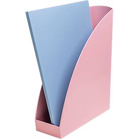 Exacompta Stehsammler Mag-Cube, A4+, aus recyceltem Kunststoff, skandinavisches Design, stabiles Griffloch, 6 Stück, rosa