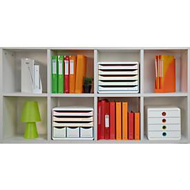 Exacompta Stehsammler Mag-Cube, A4+, aus recyceltem Kunststoff, skandinavisches Design, stabiles Griffloch, 6 Stück, weiß