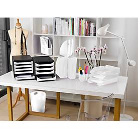 Exacompta Stehsammler Mag-Cube, A4+, aus recyceltem Kunststoff, skandinavisches Design, stabiles Griffloch, 6 Stück, weiß