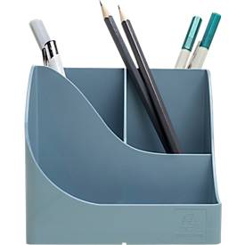 Exacompta Stifteköcher Pen Wave Autentik, 5 Fächer, aus recyceltem Kunststoff, skandinavisches Design, für Büro & Homeoffice, blaugrau