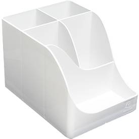 Exacompta Stifteköcher Pen Wave Autentik, 5 Fächer, aus recyceltem Kunststoff, skandinavisches Design, für Büro & Homeoffice, weiß