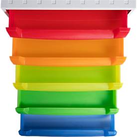 Exacompta THE BOX Schubladenbox A4/A4+ 5 Schübe offen, Linicolor Regenbogen, leise, Sicherheitsstopp