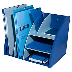 Exacompta The Organizer Marineblau/Hellblau, 4 Fächer (2x A5/2x A6), Recyclingkunststoff, Blauer Engel, 25 Jahre Garantie