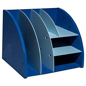Exacompta The Organizer Marineblau/Hellblau, 4 Fächer (2x A5/2x A6), Recyclingkunststoff, Blauer Engel, 25 Jahre Garantie