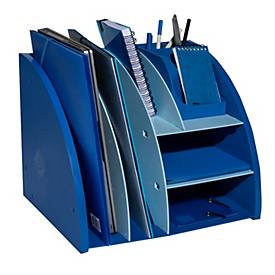Exacompta The Organizer Marineblau/Hellblau, 4 Fächer (2x A5/2x A6), Recyclingkunststoff, Blauer Engel, 25 Jahre Garantie