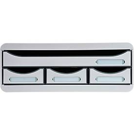Exacompta TOOLBOX Lichtgrau, Ablagemodul A4+ mit 4 Schubladen, 27 cm tief, 13,5 cm hoch, stapelbar, 25 Jahre