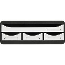 Exacompta TOOLBOX Weiß glossy, Ablagemodul A4+ mit 4 Schubladen (3 klein/1 groß), 27 cm tief, stapelbar, 25 Jahre