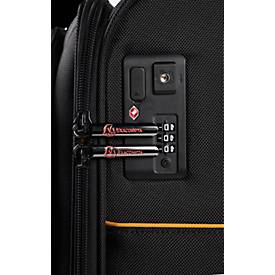 Exactive Trolley mit Laptop- & Tabletfächern, Handgepäckformat, TSA-Schloss & USB-Anschluss, 4 Rollen, schwarz