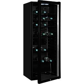 Exquisit Glastürkühlschrank GKS240-GT-160C Schwarz 237 l, Umluft, 6 Ablagen, Türschloss, freistehend