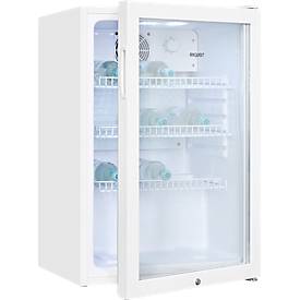 Exquisit Réfrigérateur à porte vitrée GKS120-GT-160C Blanc 118 l, chaleur tournante, 3 clayettes, serrure de porte, pose libre