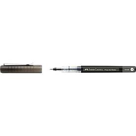 Faber Castell Tintenroller Free Ink Broad, Schreibfarbe schwarz, Strichstärke 1,5 mm, mit Sichtfester und Metallclip, Recycling-Kunststoff, 1 Stück