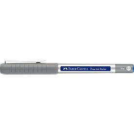 Faber Castell Tintenroller Free Ink Fine, Schreibfarbe blau, Strichstärke 0,7 mm, mit Sichtfester und Metallclip, Recycling-Kunststoff, 1 Stück