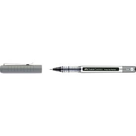 Faber Castell Tintenroller Free Ink Fine, Schreibfarbe schwarz, Strichstärke 0,7 mm, mit Sichtfester und Metallclip, Recycling-Kunststoff, 1 Stück