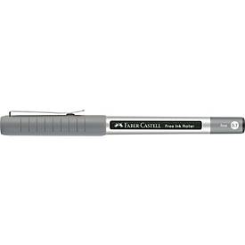 Faber Castell Tintenroller Free Ink Fine, Schreibfarbe schwarz, Strichstärke 0,7 mm, mit Sichtfester und Metallclip, Recycling-Kunststoff, 1 Stück