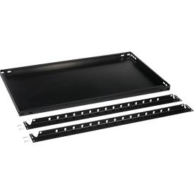 Fachboden für Grundregal/Anbauregal ORDO Business, höhenverstellbar, Stärke 40 mm, Tragkraft bis 185 kg, B 1300 x T 800 x H 40 mm, Stahl, schwarz