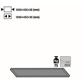 Image of Fachboden Standard für asecos Druckgasflaschenschränke, Stahlblech, lichtgrau, B 1043 x T 435 x H 30 mm, bis 75 kg