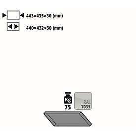 Image of Fachboden Standard für asecos Druckgasflaschenschränke, Stahlblech, lichtgrau, B 443 x T 435 x H 30 mm, bis 75 kg