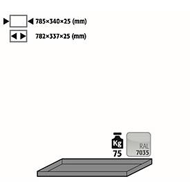 Image of Fachboden Standard für asecos Druckgasflaschenschränke, Stahlblech, lichtgrau, B 785 x T 340 x H 25 mm, bis 75 kg