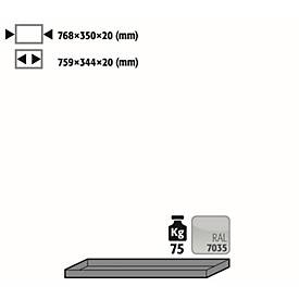 Image of Fachboden Standard für asecos Sicherheitsschränke der K90 und UB90 Serie, Stahlblech, lichtgrau, B 768 x T 350 x H 20 mm, bis 30 kg